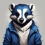 Placeholder: F - Blue in badger art style