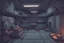 Placeholder: background, sci-fi bunker interior with multiple floors for asset video game 2D view, platformer