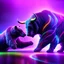 Placeholder: brightly coloured 3D infinity symbol ∞, bull on right beating a bear on left in a fight, DSLR with a 80mm lens, set to f/16 and a slow shutter speed of 1/15s, striking, neon, vibrant, chiaroscuro, dramatic, captivating, high-tech, powerful, fantasy, beautiful, octane render, 16k post-production, artstation: award-winning: atmospheric: commanding: fantastical: clarity: ultra quality: striking: brilliance: stunning colors: amazing depth; lens: f/11, 35mm