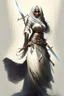 Placeholder: Full body veiled female Arab warrior holding a sword, fantasy, powerful, high quality