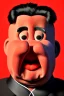 Placeholder: Waist up muppet Portrait, Kim Jong-un muppet doll, black suit, photo studio, red background, unreal engine 5, concept art, art station, god lights, ray tracing, RTX, lumen lighting, ultra detail, volumetric lighting, 3d.