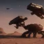 Placeholder: Armored Core machine robot fights another Armored Core fly in the sky in the desert with the ocean where you can see the space in the sky with the twilight on the horizon, 4k resolution