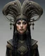 Placeholder: tabletop role-playing miniature of a female noble in the style of giger beksinski phillipe druilett enki bilal alan lee, wearing minoan macrame clothes. full body. concept art hyperrealism