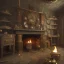 Placeholder: an viking fire place in old house, scary, steam punk, realistic, made in octane, cinematic, ultra-realistic, extremely detailed octane rendering, 8K, VRAY Super Real ar 2:3, dof photorealistic futuristic 50mm lens hard lighting dark gray tintype photograph, realistic lighting, sepia color