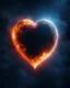 Placeholder: Moon in shape of realisitic heart, biological heart, cinematic, {abstract}, depression, space background, atmospheric, fire, DLSR, soft focus, dispersion