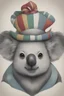 Placeholder: KOALA HEAD WEARING A JESTER HAT