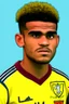 Placeholder: Luis Diaz Colombian soccer player cartoon 2d