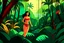 Placeholder: a girl in a bikini on a jungle background