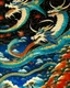 Placeholder: A galaxy with space dragons painted by Utagawa Hiroshige