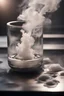 Placeholder: (masterpiece, best quality, highres:1.3), ((solo)), White fluid, calm floating on a surface, smoke in background, all in white and glass, bright flickering lights, 35mm film, hyperrealistic photography, inkblot, award winning art, diffusion, macro_shot, colored and tiny gimicalmas details in the foreground, natural lighting, amazing composition, subsurface scattering, amazing textures, soft light, bokeh, vivid, vibrant , highly textured, poster, fine art --s 200 --ar 9:16 --chaos 15 --v 5.2 --st