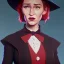 Placeholder: Portrait of a 30 year old witch like Renée Zellweger and Mary Poppins