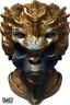 Placeholder: Anunnaki black male African Egyptian alien, cracks in the voodoo head, wicked, eyes, crown, Elephant, 8k, finely detailed, photo realistic, tiger turquoise skull head gold dragon space alien snow skeleton gold gorilla silver crown silver eyes