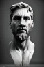 Placeholder: Ultra Realistic image, classical renaissance sculpture, marble material, Lionel Messi, emperor style, chisel style, waist up portrait, epic, celestial, cinematic lighting, God light, god rays, 4k resolution, smooth details, ornate details, soft lighting, unreal engine 5, sky background.