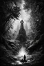 Placeholder: tom lee ethereum oracle of delphi in the jungle seeing the future in the style of surrealism black and white