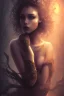 Placeholder: painting of a When darkness falls lonely woman wide en dept dramatic hd hightlights detailled