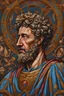 Placeholder: Marcus Aurelius, 4k quality, vivid, existential facial expression, art, vivid, intricate, tragedy, war, pain, painting