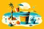 Placeholder: cool fun beach brand beach wear random design seaside bucket and spade sunshine abstract objects machines like havana brand full page like basqiat