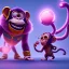 Placeholder: pixar style anamorphic cute monkey baby, smiling,gangsta gold neckless, full body, magenta puffer jacket, manila city backdrop, dramatic lighting, hyper realistic, unreal engine 5, 16k. full detailed