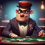 Placeholder: poker player, stylized, pixar