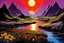 Placeholder: Beautiful epic sunset, logan's run 1976 movie influence, cosmic, people, rocks, river, flowers, very epic and philosophic, otto pippel impressionism paintings