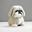 Placeholder: 3d render simple minimal toy art kaws styles of a cute cartoon fat shih tzu barking, modern minimalist