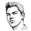Placeholder: Sketch drawing of a young man's face