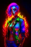 Placeholder: full body colorful tattooed portrait of a female model with colorful hair, Vibrant colors, Neon lighting, Intricate details, Digital painting, Artstation, glowing tattoos, Sharp focus, Illustration, art by audrey benjaminsen and lois van baarle and artgerm and mandy jurgens, Dystopian, cyberpunk