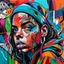 Placeholder: A bold, graffiti-style portrait of an individual surrounded by expressive, street art-inspired elements, including vibrant colors, dynamic brushstrokes, and urban motifs, encapsulating the subject's unique personality and connection to their city's cultural scene.