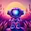 Placeholder: robot with psychedelic flowers an at sunset, lot's of grain and detai, flowered background, unreal engine 5, FKAA, TXAA, RTX, SSAO, Shaders, OpenGL-Shaders, GLSL-Shaders, Post Processing, Post-Production, Cell Shading, Tone Mapping, CGI, VFX, SFX, hyper maximalist, elegant, hyper realistic, super detailed, dynamic pose, photography, Hyper realistic, volumetric, photorealistic, ultra photoreal, intricate details, 8K, full color, pixelart, volumetric lightin