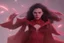 Placeholder: Wanda maximoff, vilã, destruindo tudo com sua magia, brava, dramático, magia vermelha, cores frias, imagem cinematográfica