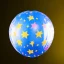 Placeholder: A set of high resolution photographed inflated star shaped foil balloon. six different balloons in colors: blue, gold, silver, rose gold, red, green.