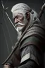 Placeholder: gray hair medieval man with a longbow