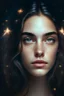 Placeholder: A very beautiful and attractive girl with a symmetrical face, with stars behind her