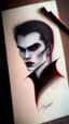 Placeholder: vampire drawing with colored pencils, minimalistic style drawing,