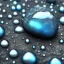 Placeholder: Blue raindrops on a rock, close up view, photo quality, stone marble, ultra realistic