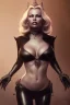 Placeholder: Pamela Anderson as evil queen in black leather, leather, busty, cleavage, angry, stern look. character design by cory loftis, fenghua zhong, ryohei hase, ismail inceoglu and ruan jia. unreal engine 5, artistic lighting, highly detailed, photorealistic, fantasy