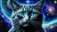 Placeholder: cat-alien stunning weird hybrid , in background galaxy, stars, fantasy, detailed, masterpiece intricate on encaustic deep Byzantian space ancient art , details, HDR, glitch, metallic, cold colors, sharp focus, 64 megapixels, sci-fi mood