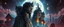 Placeholder: portrait of inter-galatic power broker soap opera dynasty family , the first nation, witchcraft, cyberpunk village, sci-fi, strange chrome vessels, volume light from stars through clouds, goa trance poster