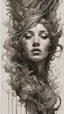 Placeholder: beautiful woman, Black ink flow, 8k resolution, photorealistic masterpiece by Aaron Horkey and Jeremy Mann, intricately detailed fluid gouache painting by Jean Baptiste, professional photography, natural lighting, volumetric lighting, maximalist, 8k resolution, concept art, intricately detailed, complex, elegant, expansive, fantastical, cover