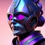 Placeholder: samurai purple masked villain in galaxy, teal and purple smoke, detailed, realistic, 4k