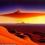 Placeholder: volumetric Wide desert view painted by chris foss with futuristic Military hovering tank, floating, hover, 4k, 8k, [hovercraft] Minutiae, highly detailed, render, rivets, hovering, stripes, sunset duststorm, nimbus clouds