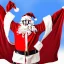 Placeholder: wings, freaky Santa, laughing, flying, wings