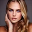 Placeholder: beauty fashion, portrait young blond ,woman model with natural makeup perfect skin