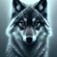 Placeholder: black wolf, black, masterpiece, expert, 8K, hyperrealism, sharp focus, cinematic lighting, blue