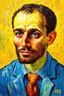 Placeholder: being half in love with death means that he is only half in love with life; in the style of Van Gogh