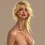 Placeholder: a blonde woman, skinny, digital art, stylised