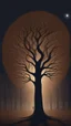 Placeholder: In the woods of hands at night, a of a tree shape, brown skin, night, night, tall, thin field of thousands of hands standing migrating