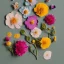 Placeholder: delicate arrangement of pressed flowers, beautiful composition, aesthetic layout