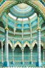 Placeholder: Drawing, architectural, engravings, Islamic, art, geometric shapes, decorations, mosque, mosque ceiling, dome, plant shapes, large, relief, clear, colorful engravings