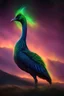 Placeholder: A stunning full body photo of a strange land creature made of aurora borealis, glowing, nene thomas, volumetric atmosphere, best quality, sharp focus, highres, vibrant intricate, insanely detailed, breathtaking, precise lineart, comprehensive cinematic, max detail, 4k uhd, digital art, adward winning, trending on artstation, dynamic pose